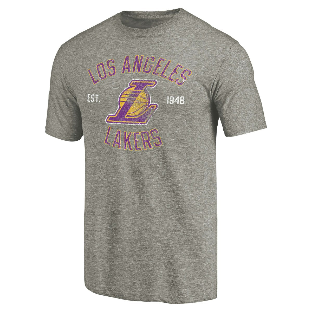 Los Angeles Lakers Team Heritage Tri-Blend T-Shirt Gray