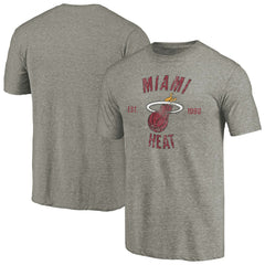 Miami Heat Team Heritage Tri-Blend T-Shirt Gray