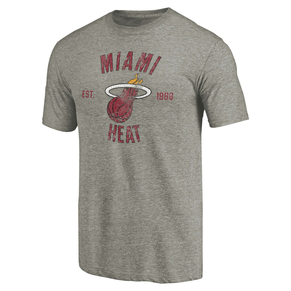 Miami Heat Team Heritage Tri-Blend T-Shirt Gray