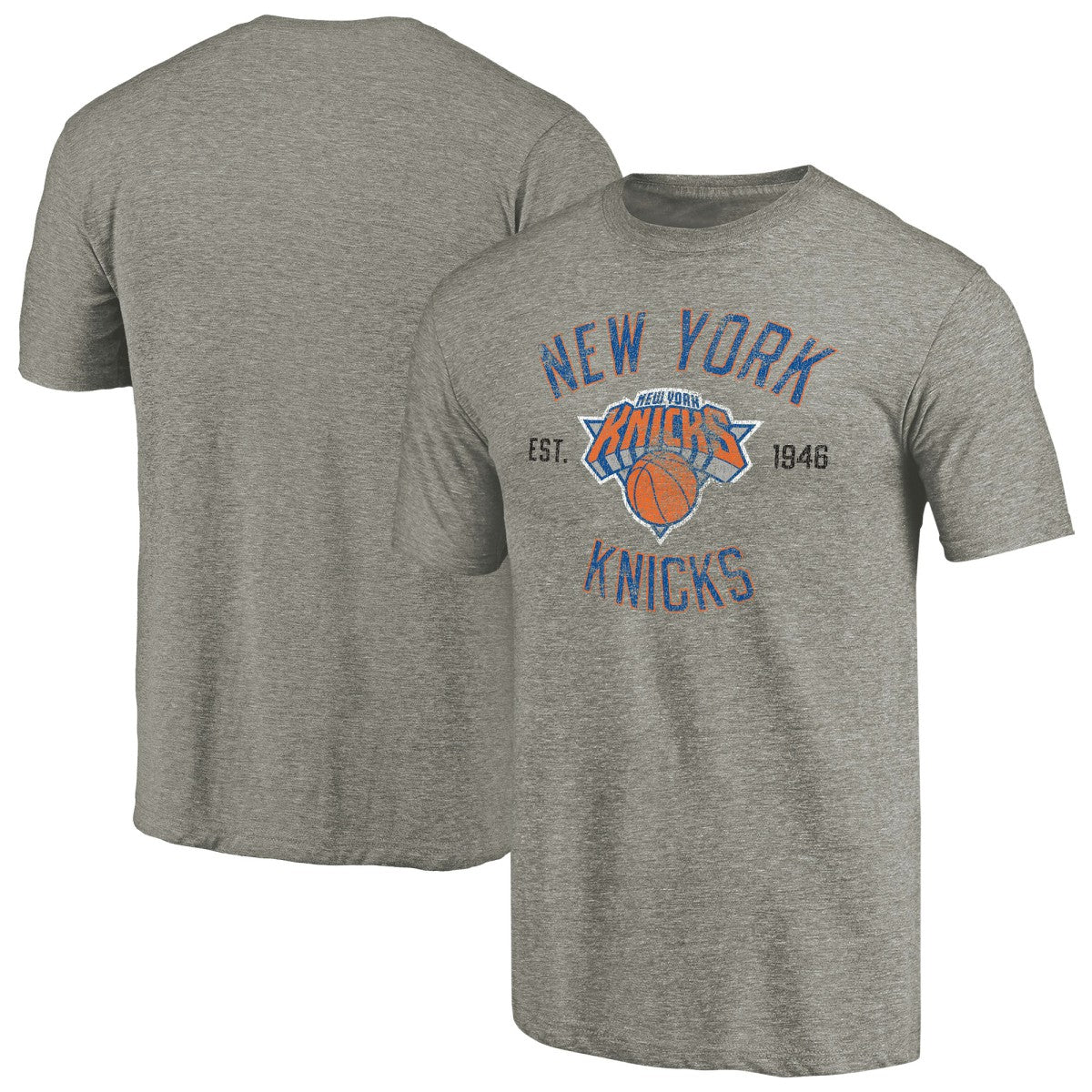 New York Knicks Team Heritage Tri-Blend T-Shirt Gray