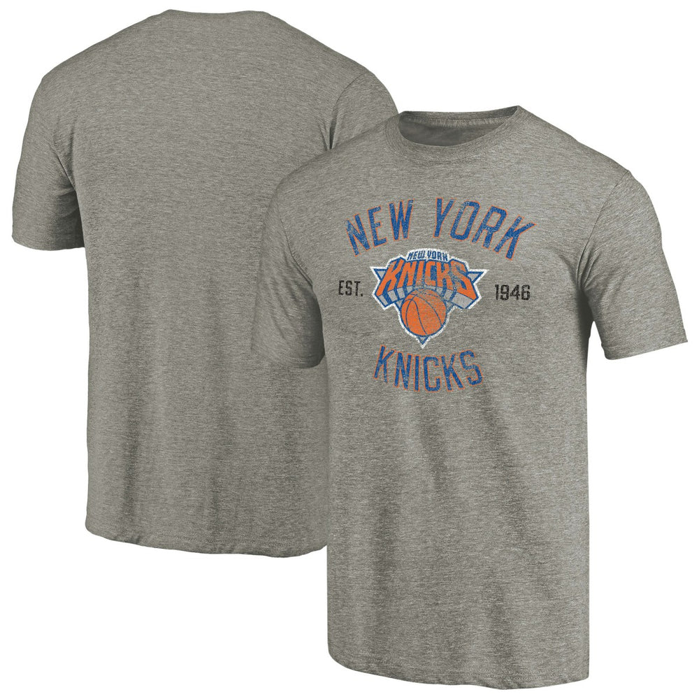 New York Knicks Team Heritage Tri-Blend T-Shirt Gray