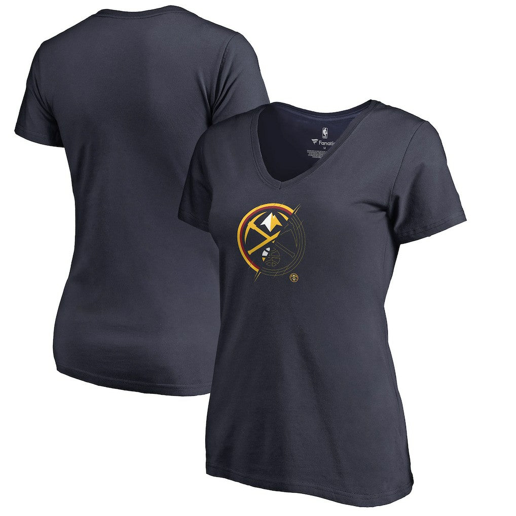 Denver Nuggets Women's X-Ray Slim Fit V-Neck T-Shirt Navy