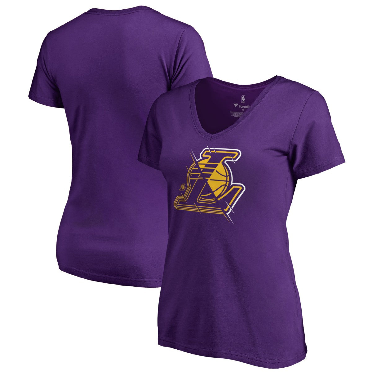 Los Angeles Lakers Women's X-Ray Slim Fit V-Neck T-Shirt Purple