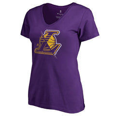 Los Angeles Lakers Women's X-Ray Slim Fit V-Neck T-Shirt Purple