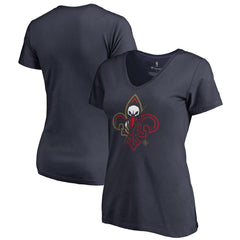 New Orleans Pelicans Women's X-Ray Slim Fit V-Neck T-Shirt Navy