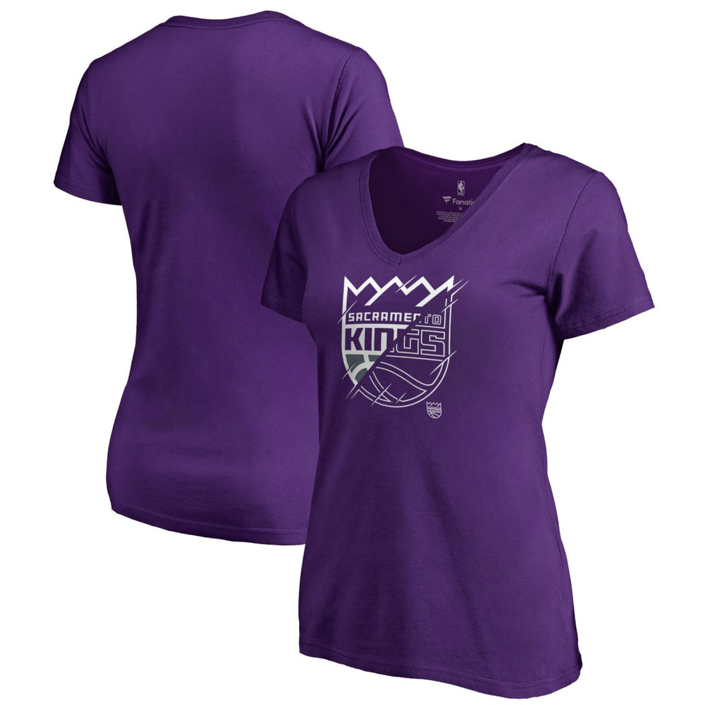 Sacramento Kings Women's X-Ray Slim Fit V-Neck T-Shirt Purple