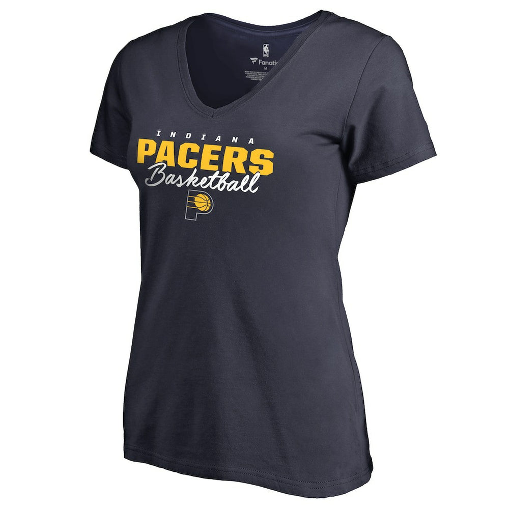 Indiana Pacers Women's Script Assist V-Neck T-Shirt Navy