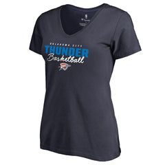 Oklahoma City Thunder Women's Script Assist V-Neck T-Shirt Navy