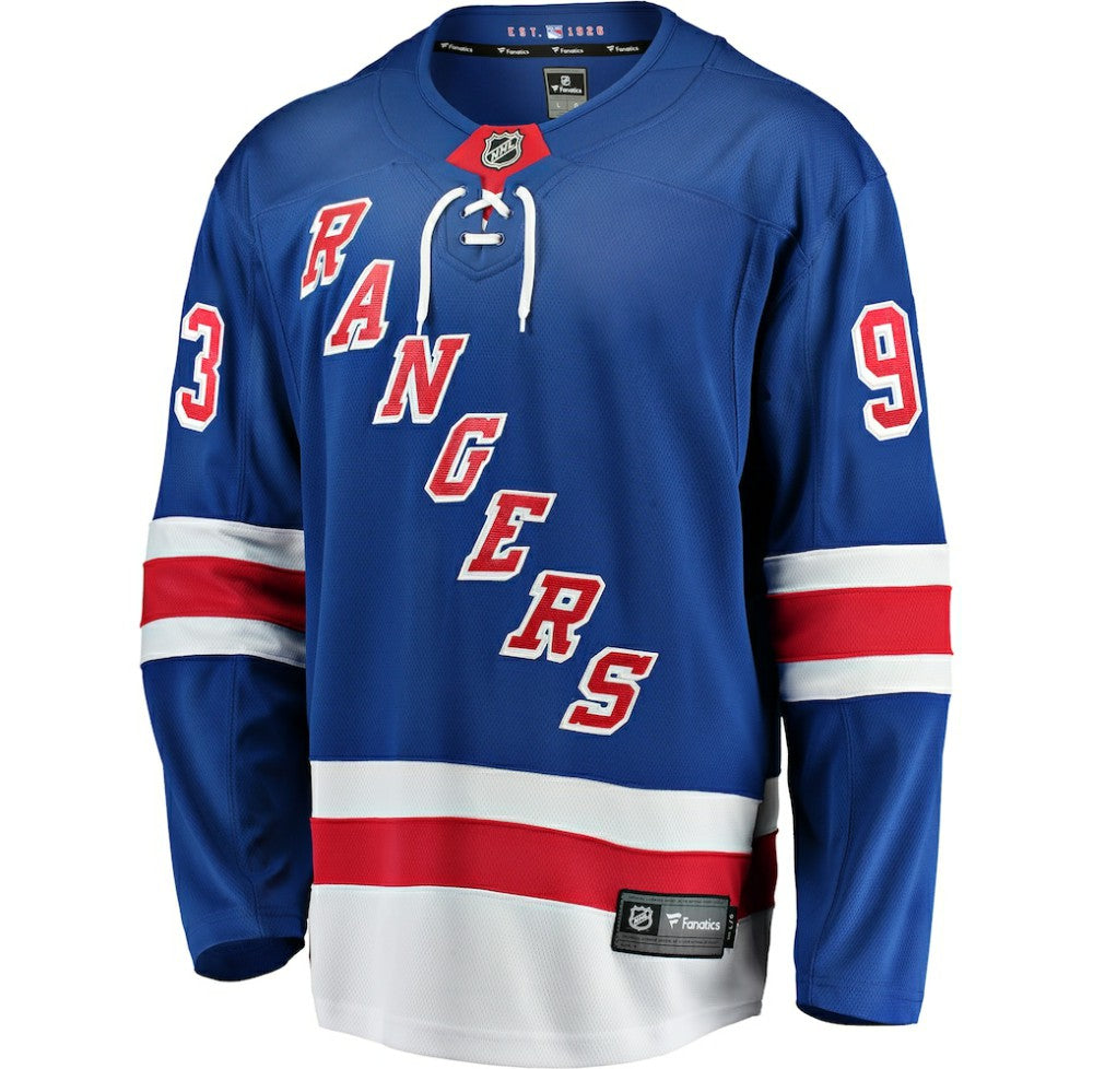 Mika Zibanejad New York Rangers Fanatics Home Breakaway Player Jersey - Blue | Fanatics sale