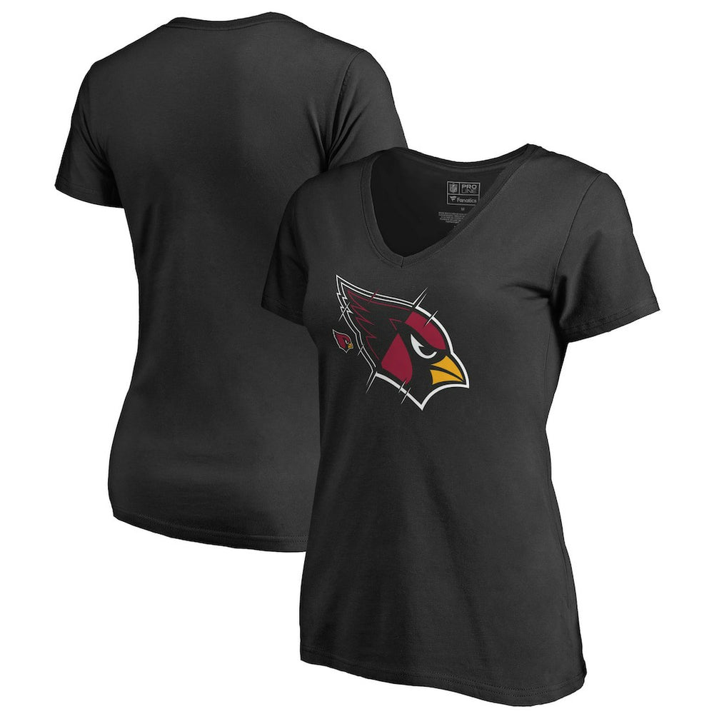 Arizona Cardinals Women's X-Ray Slim Fit V-Neck T-Shirt - Black - NFL
