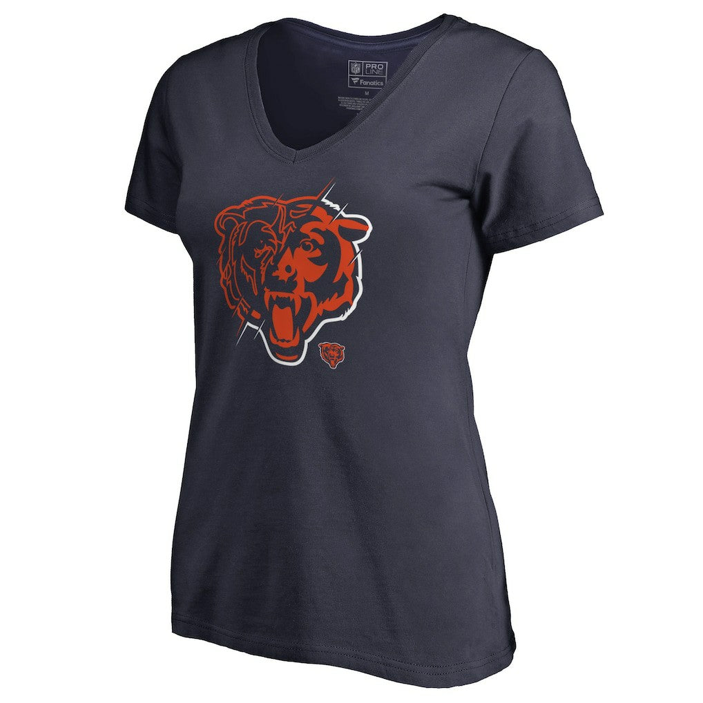 Chicago Bears Women's X-Ray Slim Fit V-Neck T-Shirt - Navy - NFL