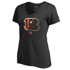 Cincinnati Bengals Women's X-Ray Slim Fit V-Neck T-Shirt - Black - NFL