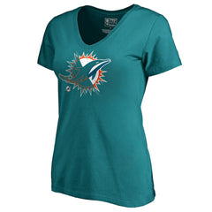 Miami Dolphins Women's X-Ray Slim Fit V-Neck T-Shirt - Aqua - NFL