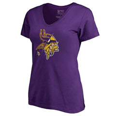 Minnesota Vikings Women's X-Ray Slim Fit V-Neck T-Shirt - Purple - NFL