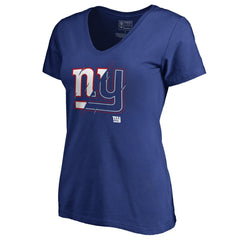 New York Giants Women's X-Ray Slim Fit V-Neck T-Shirt - Royal - NFL