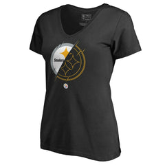 Pittsburgh Steelers Women's X-Ray Slim Fit V-Neck T-Shirt - Black - NFL