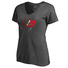 Tampa Bay Buccaneers Women's X-Ray Slim Fit V-Neck T-Shirt - Heathered Gray - NFL