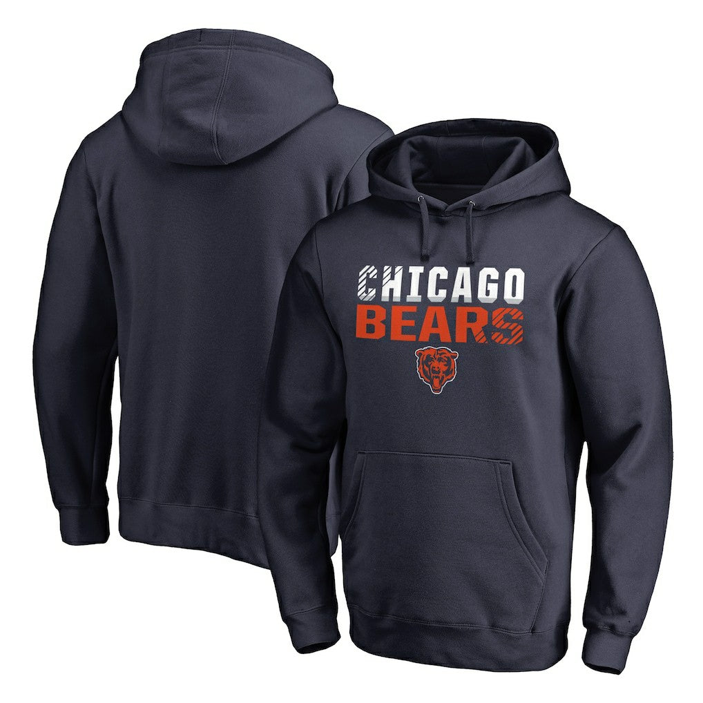 Chicago Bears Iconic Collection Fade Out Pullover Hoodie - Navy - NFL