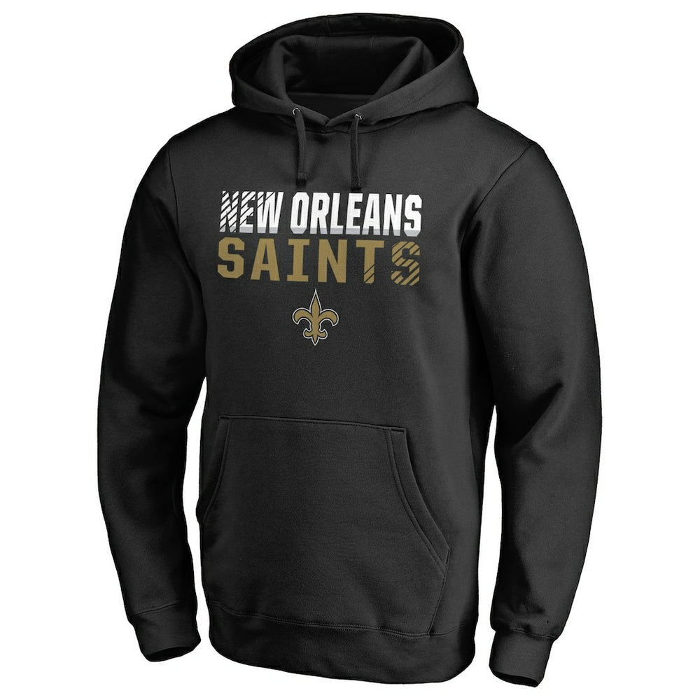 New Orleans Saints Iconic Collection Fade Out Pullover Hoodie - Black - NFL