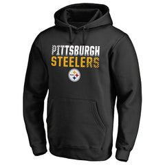 Pittsburgh Steelers Iconic Collection Fade Out Pullover Hoodie - Black - NFL