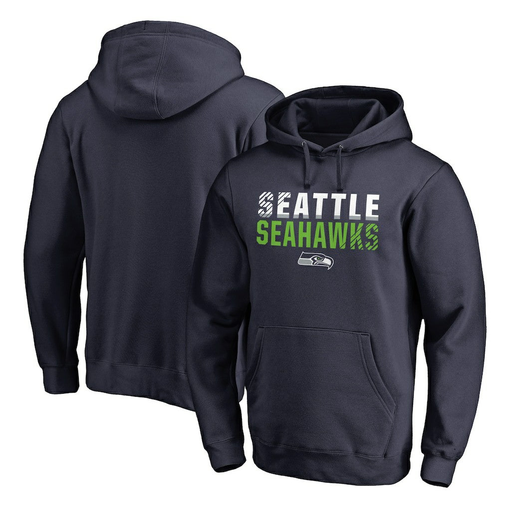 Seattle Seahawks Iconic Collection Fade Out Pullover Hoodie - College Navy - NFL