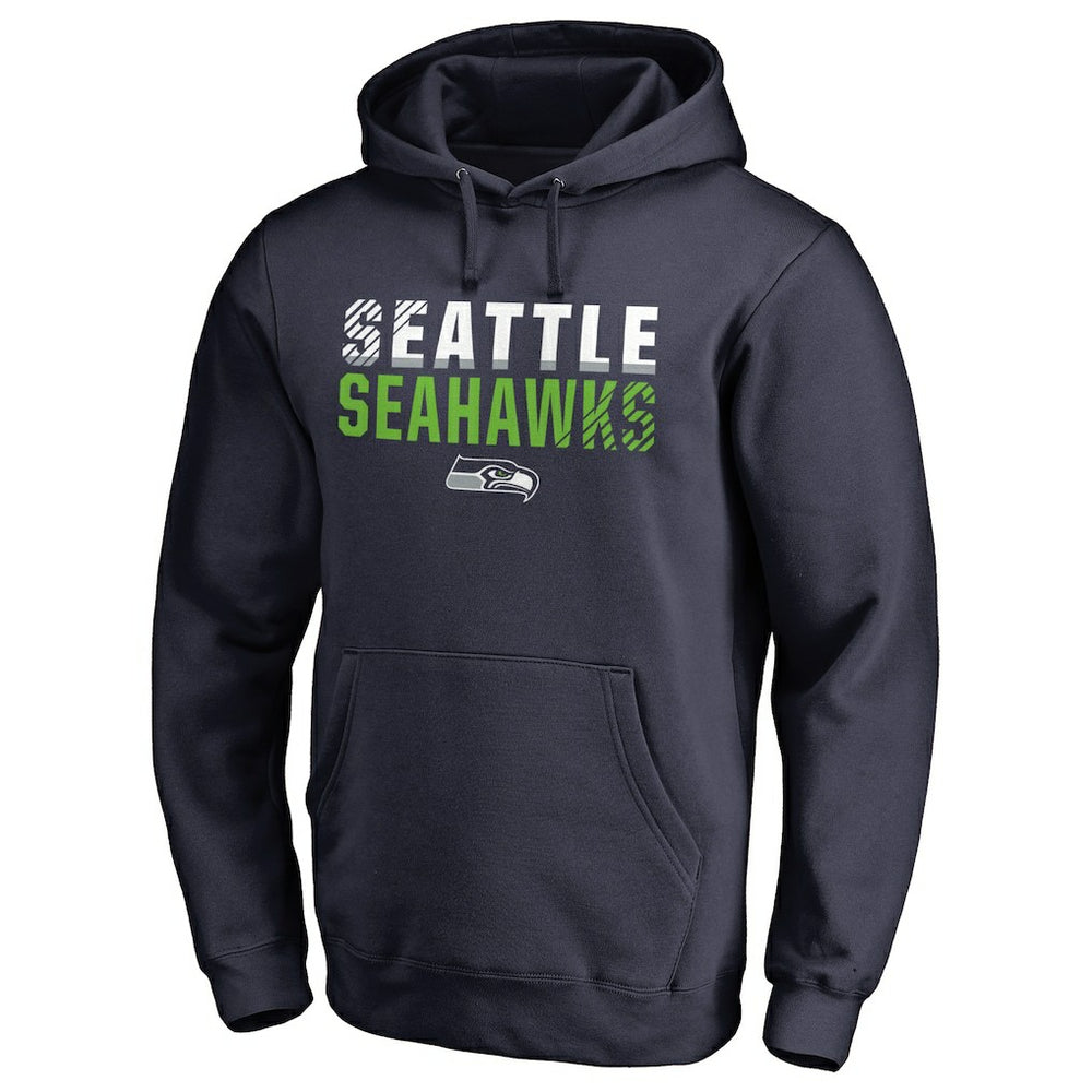Seattle Seahawks Iconic Collection Fade Out Pullover Hoodie - College Navy - NFL