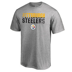 Pittsburgh Steelers Iconic Collection Fade Out T-Shirt II - Heather Gray - NFL