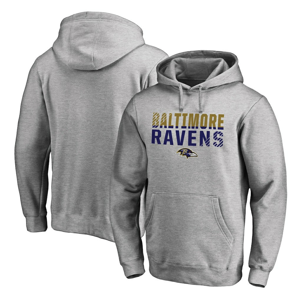 Baltimore Ravens Iconic Collection Fade Out Pullover Hoodie - Ash - NFL
