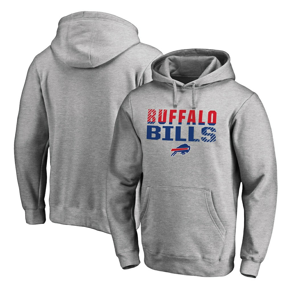 Buffalo Bills Iconic Collection Fade Out Pullover Hoodie - Ash - NFL