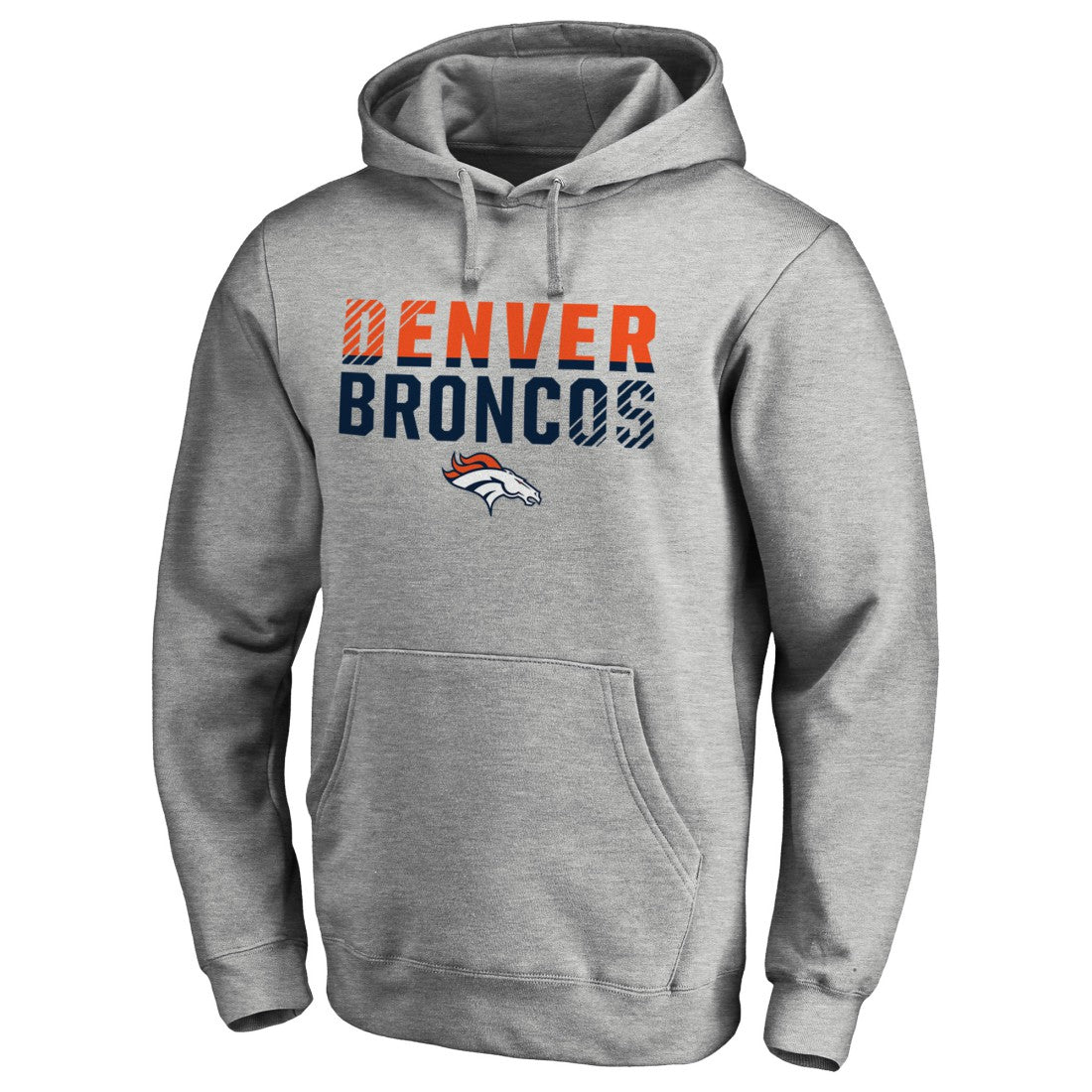 Denver Broncos Iconic Collection Fade Out Pullover Hoodie - Ash - NFL