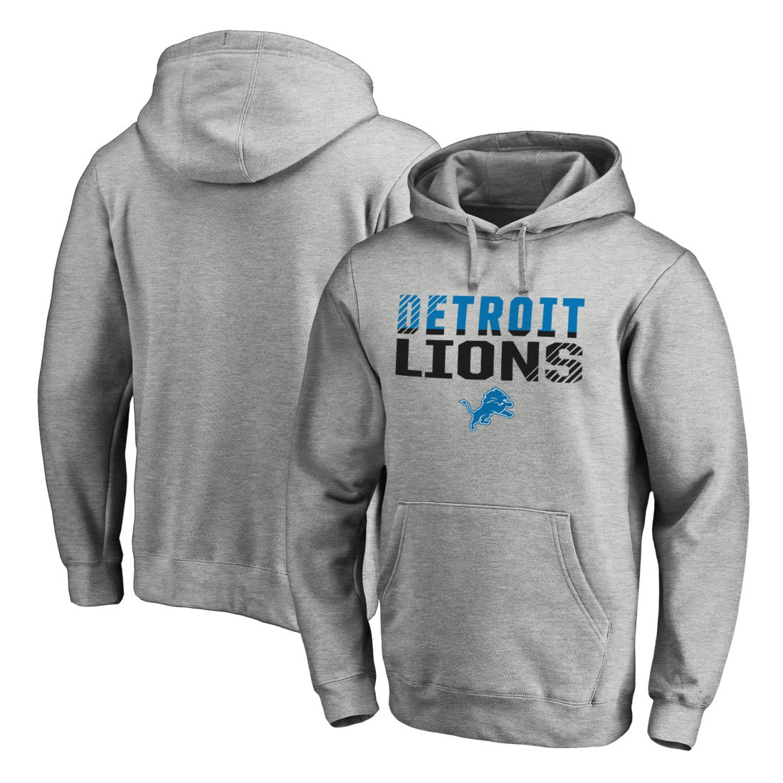 Detroit Lions Iconic Collection Fade Out Pullover Hoodie - Ash - NFL