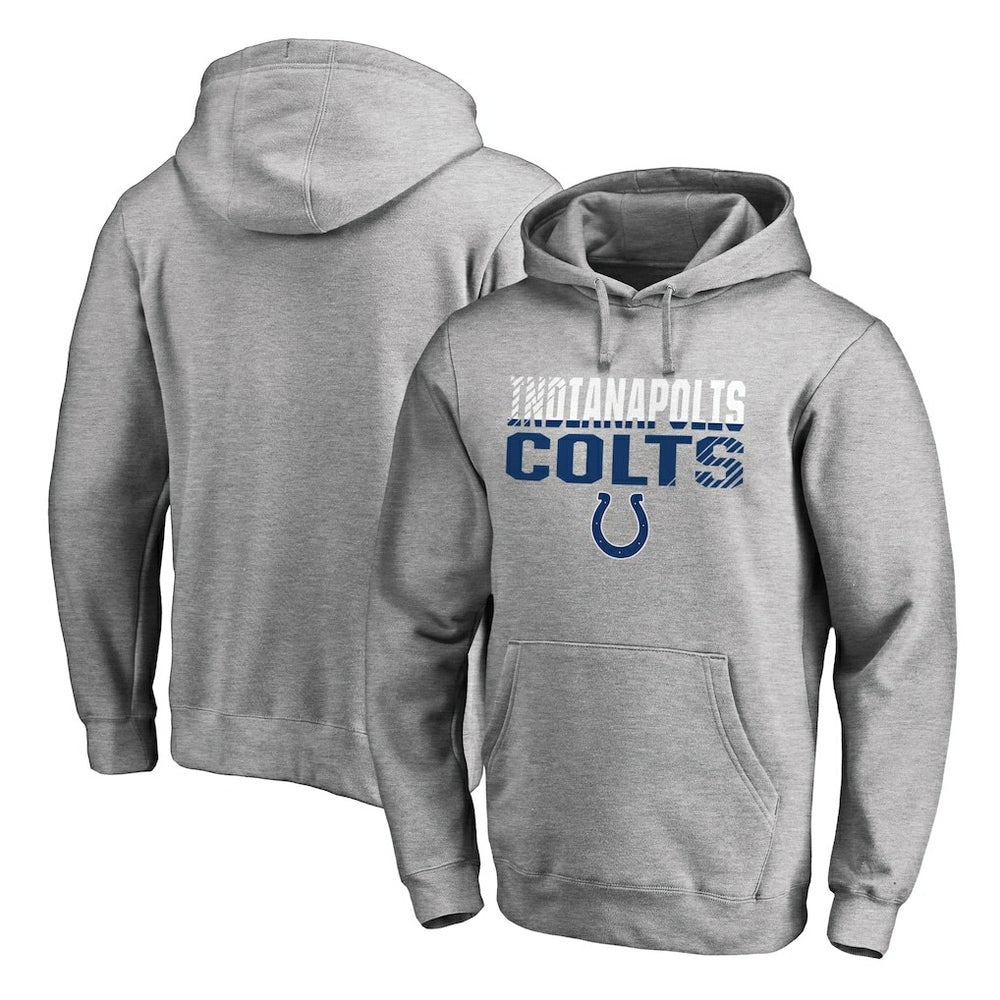 Indianapolis Colts Iconic Collection Fade Out Pullover Hoodie - Ash - NFL
