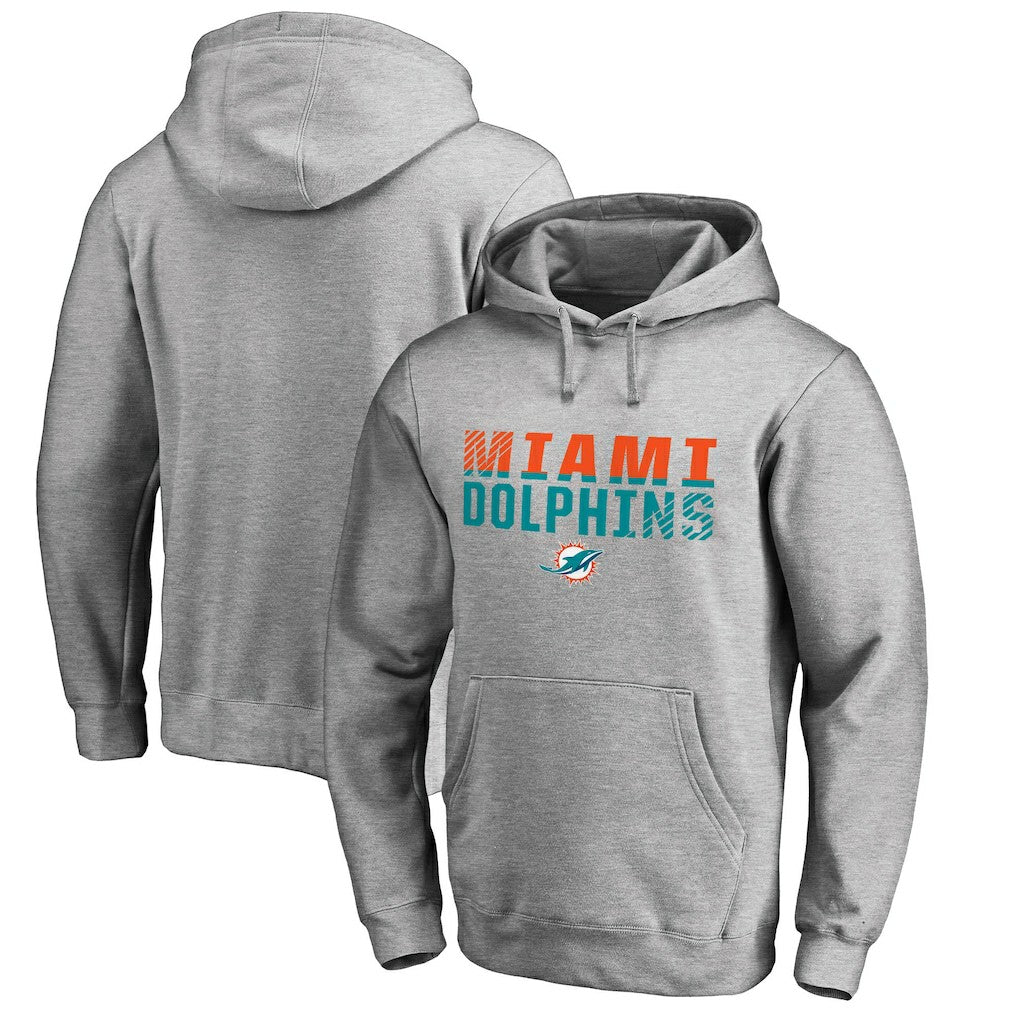 Miami Dolphins Iconic Collection Fade Out Pullover Hoodie - Ash - NFL