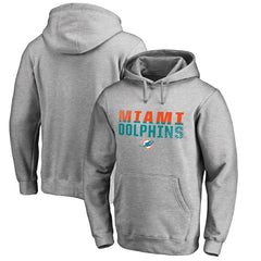 Miami Dolphins Iconic Collection Fade Out Pullover Hoodie - Ash - NFL