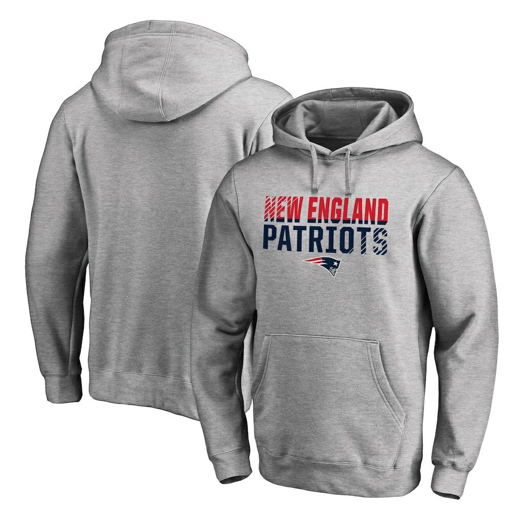 New England Patriots Iconic Collection Fade Out Pullover Hoodie - Ash - NFL
