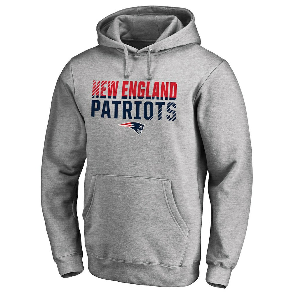 New England Patriots Iconic Collection Fade Out Pullover Hoodie - Ash - NFL