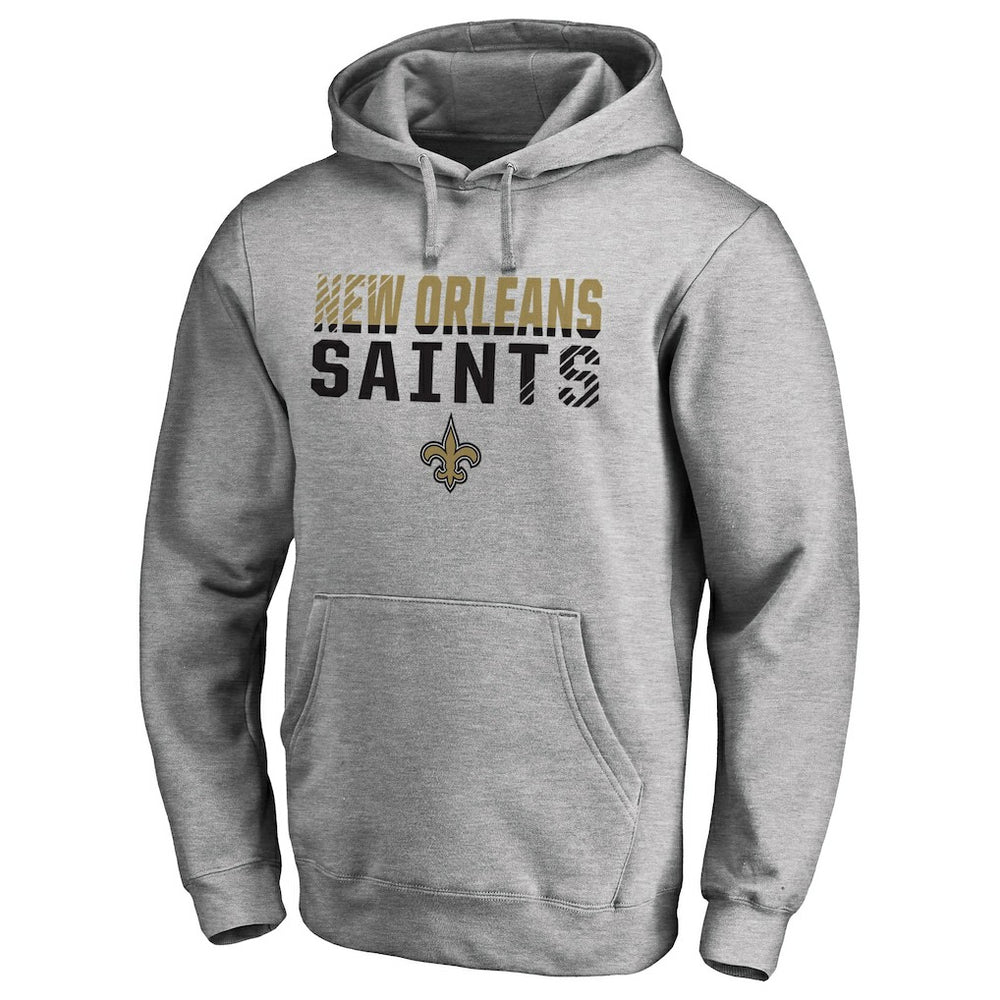 New Orleans Saints Iconic Collection Fade Out Pullover Hoodie - Ash - NFL