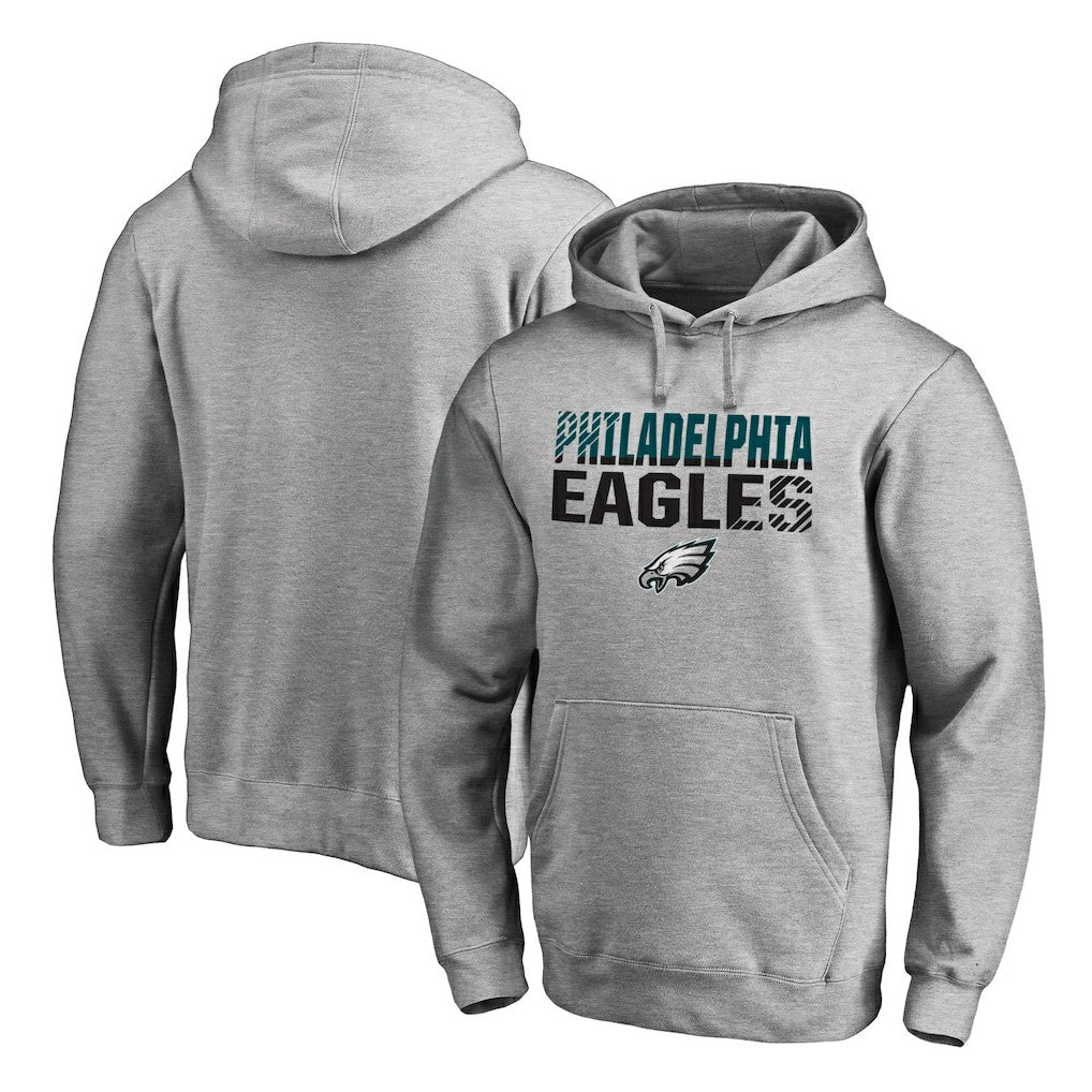 Philadelphia Eagles Iconic Collection Fade Out Pullover Hoodie - Ash - NFL