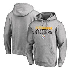 Pittsburgh Steelers Iconic Collection Fade Out Pullover Hoodie - Ash - NFL