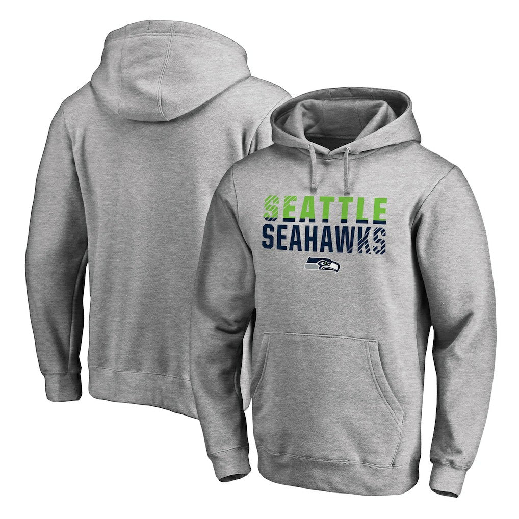 Seattle Seahawks Iconic Collection Fade Out Pullover Hoodie - Ash - NFL