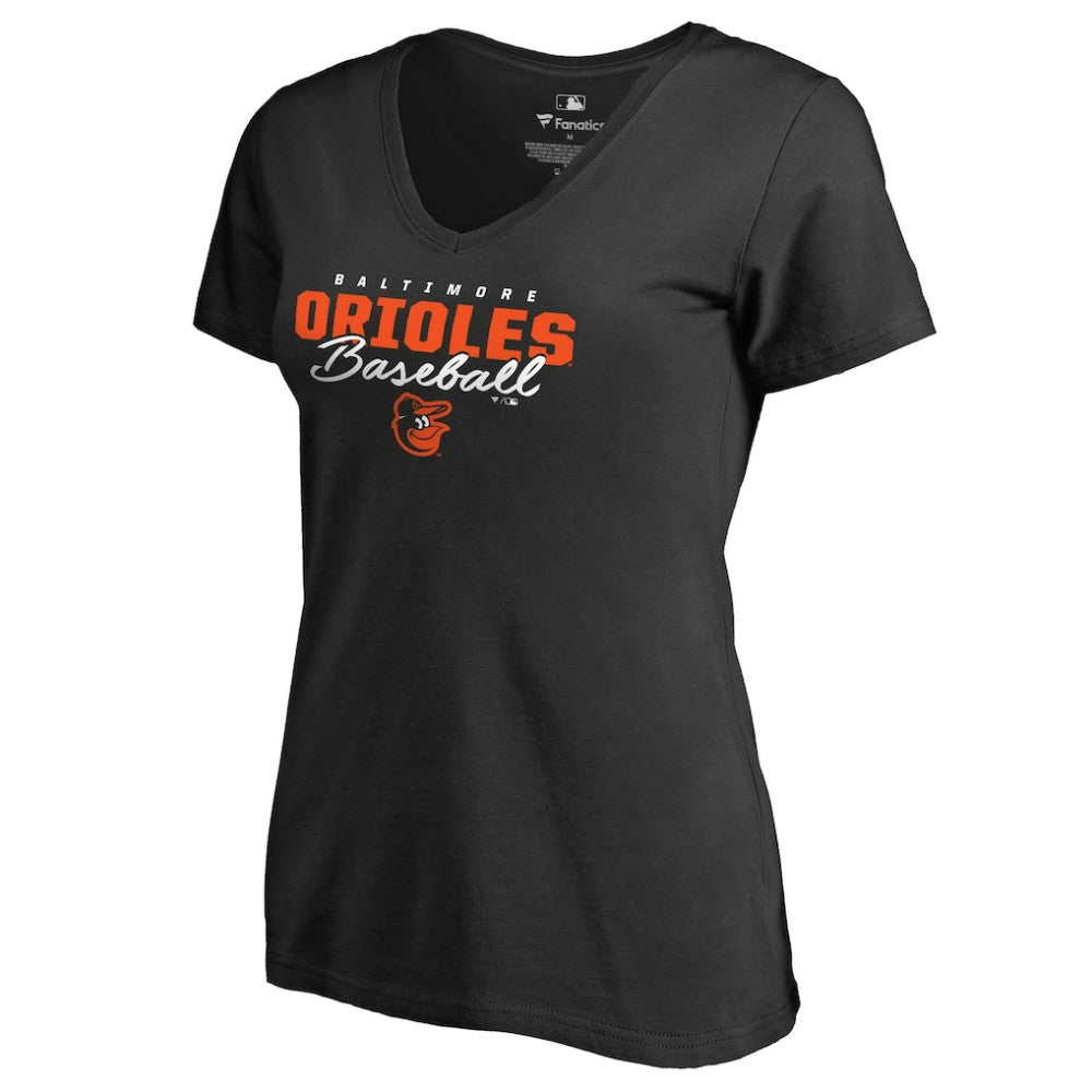 Baltimore Orioles Women's Script Assist V-Neck T-Shirt for sale