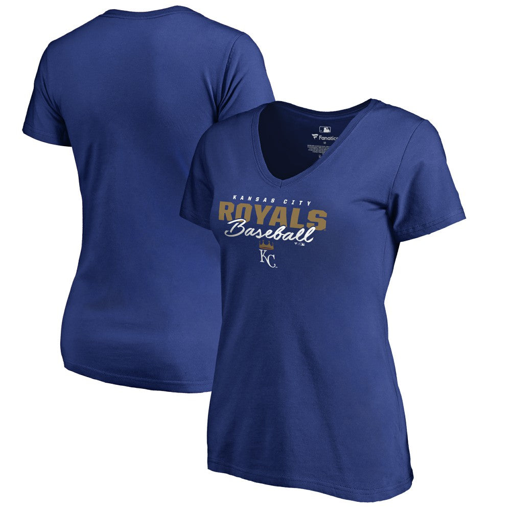 Kansas City Royals Women's Script Assist V-Neck T-Shirt Discount