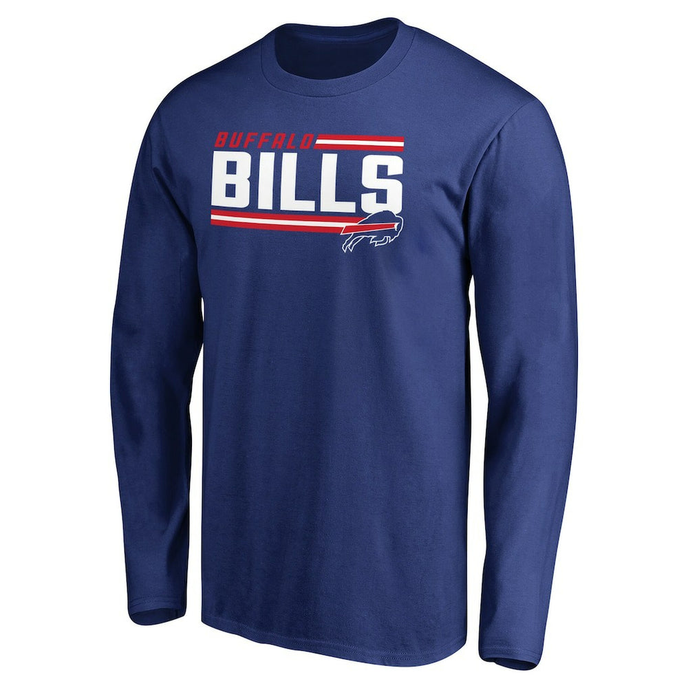 Buffalo Bills Iconic Collection On Side Stripe Long Sleeve T-Shirt - Royal - NFL