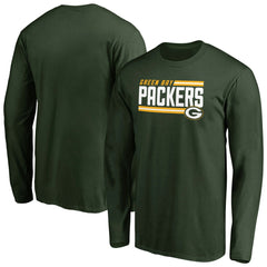 Green Bay Packers Iconic Collection On Side Stripe Long Sleeve T-Shirt - Green - NFL