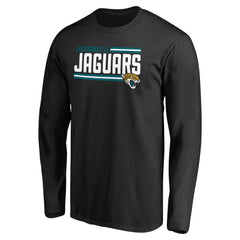 Jacksonville Jaguars Iconic Collection On Side Stripe Long Sleeve T-Shirt - Black - NFL