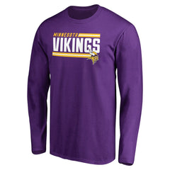 Minnesota Vikings Iconic Collection On Side Stripe Long Sleeve T-Shirt - Purple - NFL