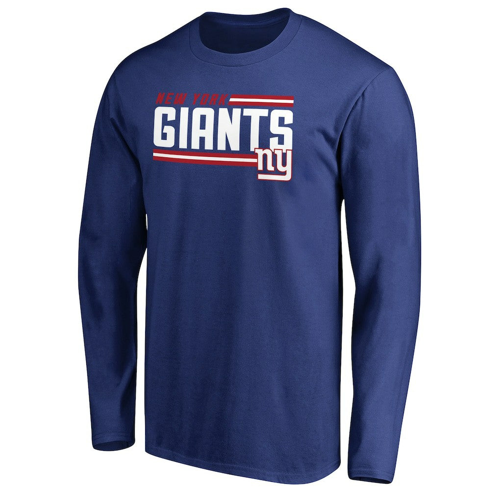 New York Giants Iconic Collection On Side Stripe Long Sleeve T-Shirt - Royal - NFL