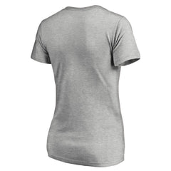 Tampa Bay Buccaneers Women's Iconic Collection On Side Stripe V-Neck T-Shirt - Heather Gray - NFL