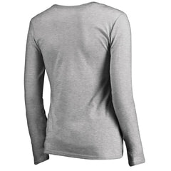 Baltimore Ravens Women's Iconic Collection On Side Stripe Long Sleeve V-Neck T-Shirt - Ash - NFL