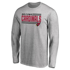 Arizona Cardinals Iconic Collection On Side Stripe Long Sleeve T-Shirt - Ash - NFL